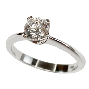 Anello in oro bianco 18 karati con diamante solitario - Italia
