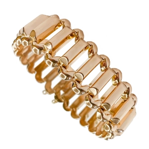 Bracciale a fascia in oro rosa 18 karati - Italia anni '40