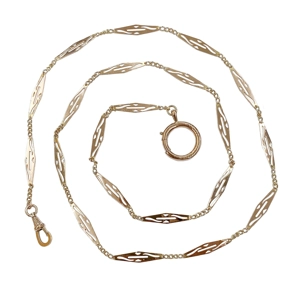 Catena per orologio da tasca in oro rosso 18k - Italia primo '900