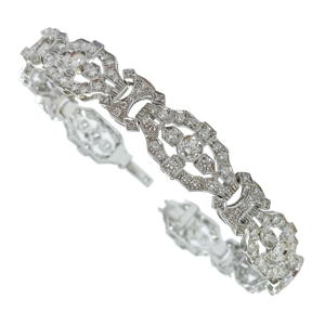18 karat white gold bracelet with diamonds - Italy