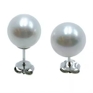 18 karat white gold earrings with natural Australian pearls - Italy