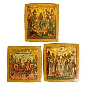 Wooden travel triptych - Russia 19th century