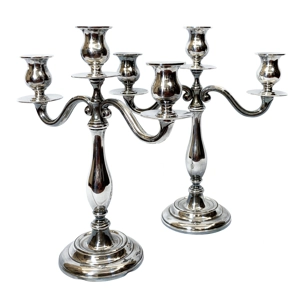 Coppia di candelabri in argento 800 - Zanovello - Italia anni '60