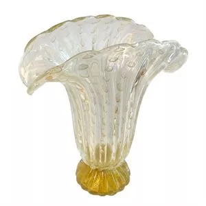 Large fan-shaped vase in Murano glass - Fratelli Toso - Italy 1960s