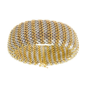 Bracciale in oro giallo e bianco 18 karati - Italia anni '80