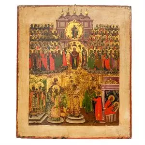 Icona della Madonna di Pokrov - Russia XVIII secolo