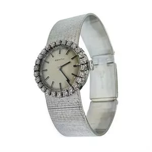 18 karat white gold wristwatch with diamonds - Zenith - Switzerland 1960s