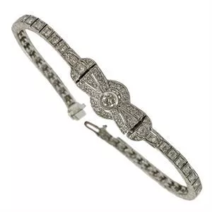 Platinum tennis bracelet with diamonds - Italy 1960s