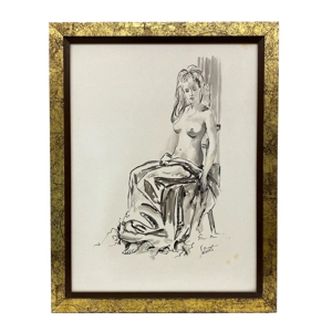 Dipinto a china e acqierello - Salvietti - Italia anni '40