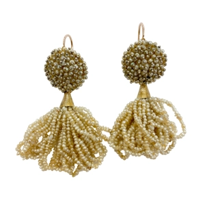 12 karat gold earrings with natural pearls - Italy 19th century