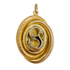 Bourbon pendant in 14kt yellow gold - Italy 19th century