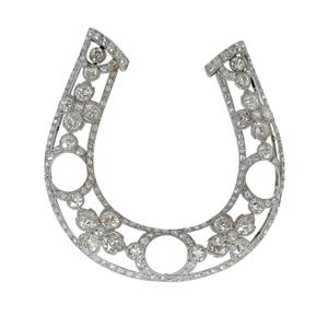 Liberty horseshoe brooch in platinum with diamonds - Italy 1910s