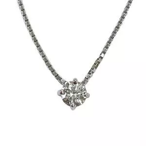 18 karat white gold necklace with diamond - Italy