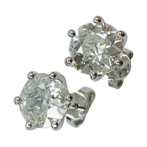 Orecchini punto luce in oro bianco 18 karati con diamanti - Italia anni '50