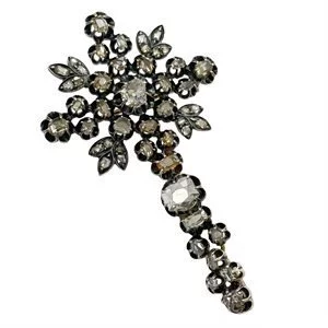 Gold and silver brooch with diamonds - Italy 19th century