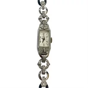 Orologio da polso in platino con diamanti - Baume & Mercier per Las - Svizzera anni '10