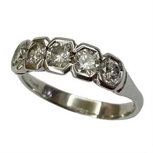18 karat white gold ring with diamonds - Italy 1950s