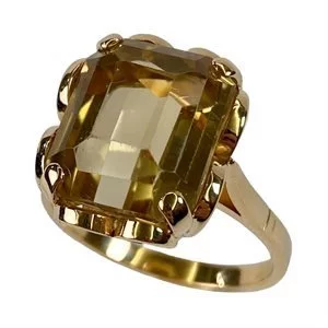 18 karat yellow gold ring with smoky quartz - Italy 1950s
