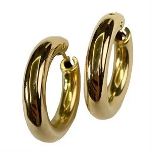 18 karat yellow gold hoop earrings - Italy 1980s