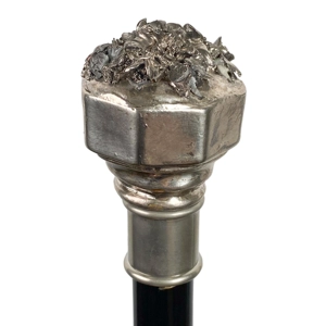 Wooden walking stick with flower bouquet - Italy 1970s