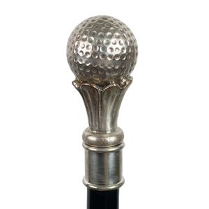 Wooden walking stick with golf ball - Italy 1970s