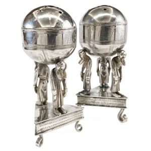 Pair of silver tableware items - England 19th century