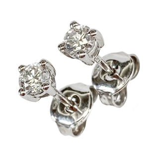 Orecchini punto luce in oro bianco 18 karati con diamanti - Italia