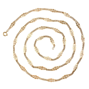 Collana in oro rosso 9 karati a losanghe - Inghilterra primo '900