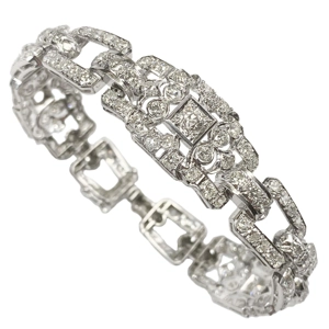 Platinum deco bracelet with diamonds - Italy 1930s