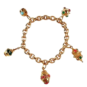 Bracciale con charms in oro giallo 18 karati - Italia anni '50