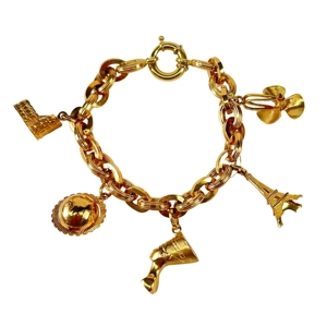 Bracciale charsm in oro giallo 18 karati - Italia anni '50