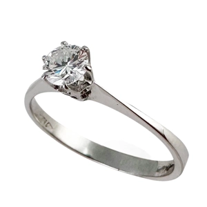 Anello in oro bianco 18 karati con diamante - Italia