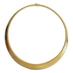 Collana Tubogas in oro giallo 18 karati - Italia anni '80