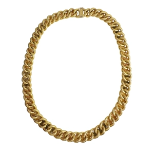 Collana in oro giallo, bianco e rosa 18 karati - Italia anni '80