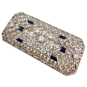 18-karat yellow gold and platinum brooch with diamonds - Italy 1920s