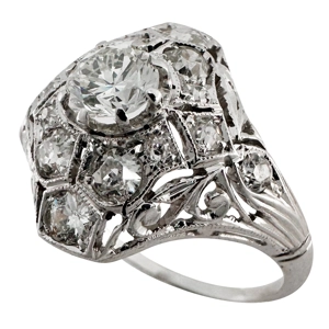 18-karat white gold with diamonds - Italy 1920s