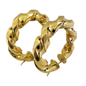 Orecchini a schiona in oro giallo 18 karati - Italia anni '80