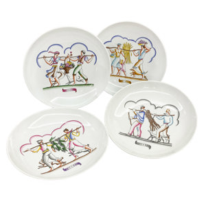 Porcelain plates - Le quattro stagioni - Gio Ponti for Richard Ginori - 1970s
