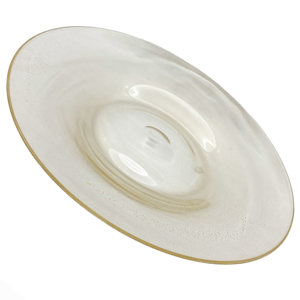 Piatto in vetro di Murano con foglia oro - Seguso - Italia anni '60