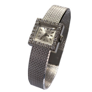18k white gold wristwatch with diamonds - Longines - Switzerland 1960s